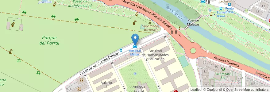 Mapa de ubicacion de Hospital Militar en Испания, Кастилия И Леон, Бургос, Alfoz De Burgos, Burgos.