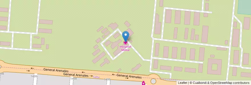 Mapa de ubicacion de Hospital Militar en 아르헨티나, Salta, Capital, Municipio De Salta.