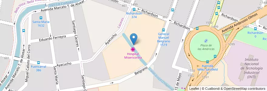 Mapa de ubicacion de Hospital Misericordia en Argentina, Córdoba, Departamento Capital, Pedanía Capital, Córdoba, Municipio De Córdoba.
