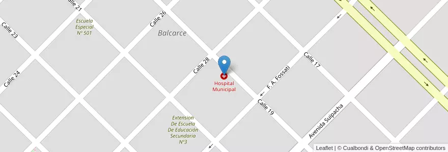 Mapa de ubicacion de Hospital Municipal en الأرجنتين, بوينس آيرس, Partido De Balcarce.