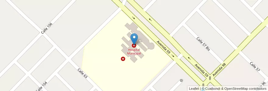 Mapa de ubicacion de Hospital Municipal en Argentina, Buenos Aires, Partido De Necochea, Necochea.