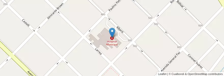 Mapa de ubicacion de Hospital Municipal en 아르헨티나, 부에노스아이레스주, Partido De Rauch.