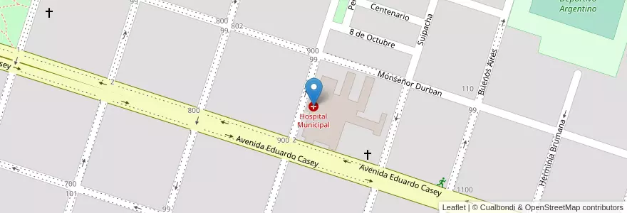 Mapa de ubicacion de Hospital Municipal en 阿根廷, 布宜诺斯艾利斯省, Partido De Saavedra, Pigüé.
