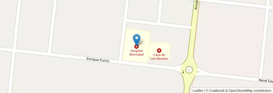 Mapa de ubicacion de Hospital Municipal en アルゼンチン, ブエノスアイレス州, Partido De General Pinto.