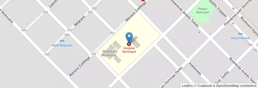 Mapa de ubicacion de Hospital Municipal en アルゼンチン, ブエノスアイレス州, Partido De Guaminí, Guaminí.