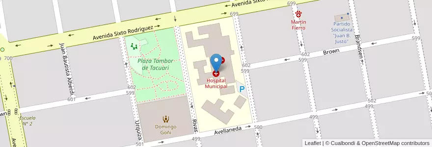 Mapa de ubicacion de Hospital Municipal en アルゼンチン, ブエノスアイレス州, Partido De Coronel Suárez, Coronel Suárez.