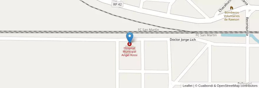 Mapa de ubicacion de Hospital Municipal Angel Rossi en Argentine, Province De Buenos Aires, Partido De Chacabuco.