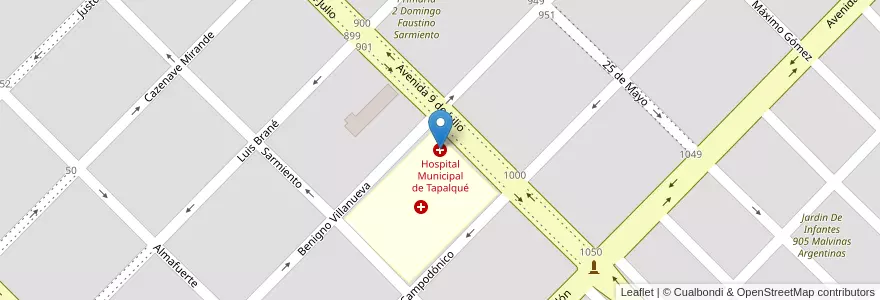 Mapa de ubicacion de Hospital Municipal de Tapalqué en Аргентина, Буэнос-Айрес, Partido De Tapalqué.