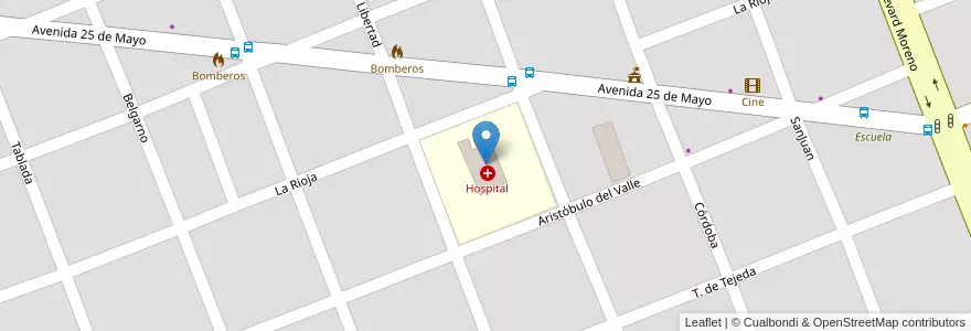 Mapa de ubicacion de Hospital Municipal de Villa de Soto en Argentina, Córdova, Departamento Cruz Del Eje, Pedanía Higueras, Municipio De Villa De Soto.