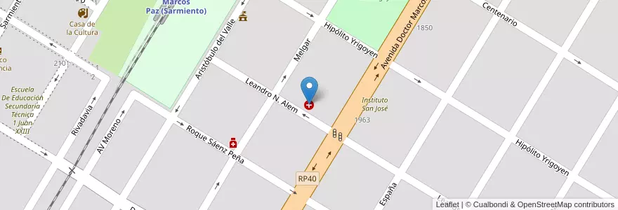 Mapa de ubicacion de Hospital Municipal Doctor Agnillo en Arjantin, Buenos Aires, Partido De Marcos Paz, Marcos Paz.