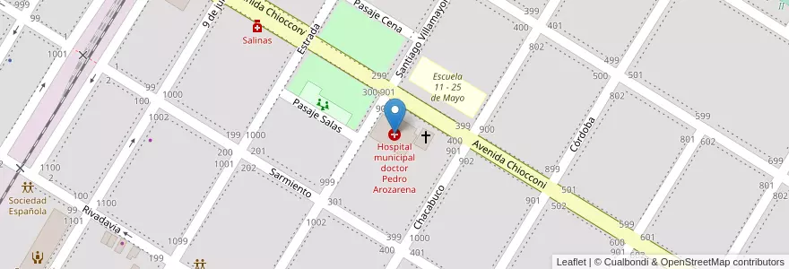 Mapa de ubicacion de Hospital municipal doctor Pedro Arozarena en Arjantin, Buenos Aires, Partido De General Las Heras, General Las Heras.