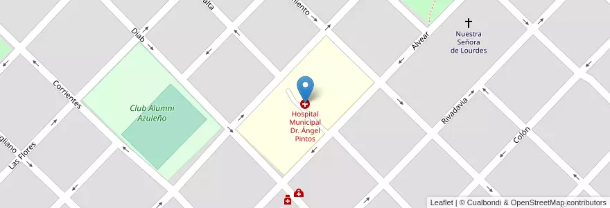 Mapa de ubicacion de Hospital Municipal Dr. Ángel Pintos en Argentina, Buenos Aires, Partido De Azul.