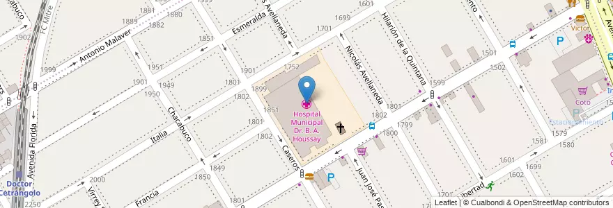Mapa de ubicacion de Hospital Municipal Dr. B. A. Houssay en 阿根廷, 布宜诺斯艾利斯省, Partido De Vicente López, Vicente López.