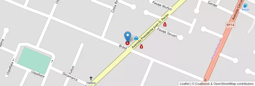 Mapa de ubicacion de Hospital Municipal Gumersindo Sayago en アルゼンチン, コルドバ州, Departamento Punilla, Pedanía San Roque, Municipio De Villa Carlos Paz, Villa Carlos Paz.