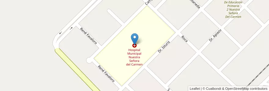 Mapa de ubicacion de Hospital Municipal Nuestra Señora del Carmen en الأرجنتين, بوينس آيرس, Partido De General Villegas.
