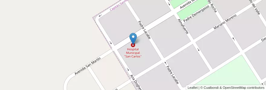 Mapa de ubicacion de Hospital Municipal "San Carlos" en Argentina, Buenos Aires, Partido De Capitán Sarmiento, Capitán Sarmiento.