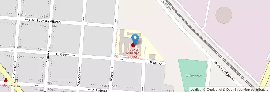Mapa de ubicacion de Hospital Municipal San José en الأرجنتين, بوينس آيرس, Partido De Campana.