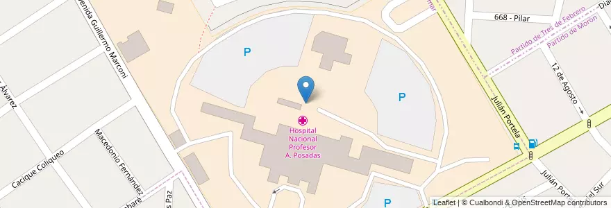 Mapa de ubicacion de Hospital Nacional Profesor A. Posadas en Argentinië, Buenos Aires, Partido De Morón.