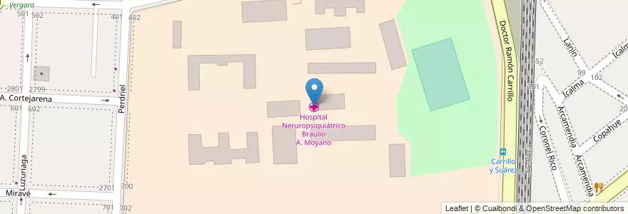 Mapa de ubicacion de Hospital Neruropsiquiátrico Braulio A. Moyano, Barracas en Argentinië, Ciudad Autónoma De Buenos Aires, Comuna 4, Buenos Aires.