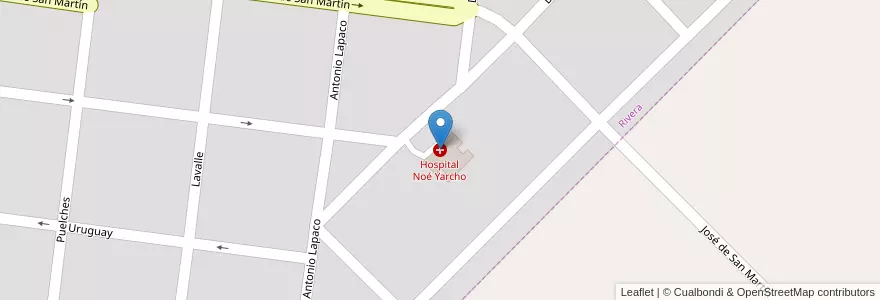 Mapa de ubicacion de Hospital Noé Yarcho en Arjantin, Buenos Aires, Partido De Adolfo Alsina.