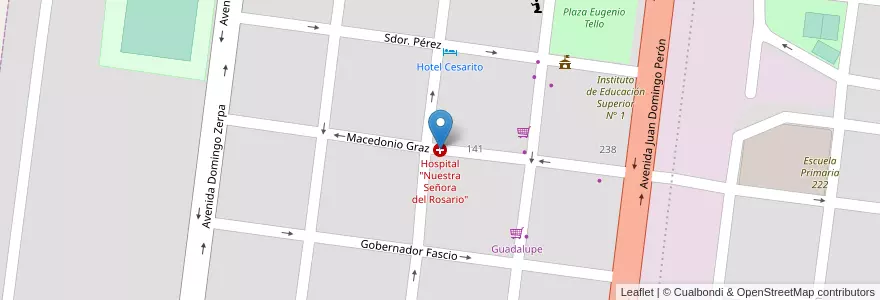 Mapa de ubicacion de Hospital "Nuestra Señora del Rosario" en Argentine, Jujuy, Departamento Cochinoca, Municipio De Abra Pampa, Abra Pampa.