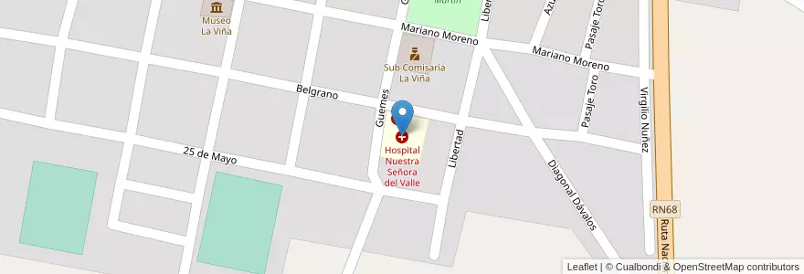 Mapa de ubicacion de Hospital Nuestra Señora del Valle en الأرجنتين, Salta, La Viña, Municipio De La Viña, La Viña.