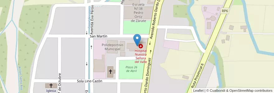 Mapa de ubicacion de Hospital Nuestra Señora del Valle en Argentinien, Jujuy, Departamento Santa Bárbara, Municipio De Palma Sola.