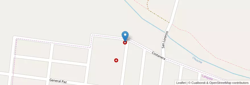 Mapa de ubicacion de HOSPITAL NUESTRA SEÑORA SEÑORA DEL ROSARIO en Аргентина, Сальта, Cafayate, Municipio De Cafayate.