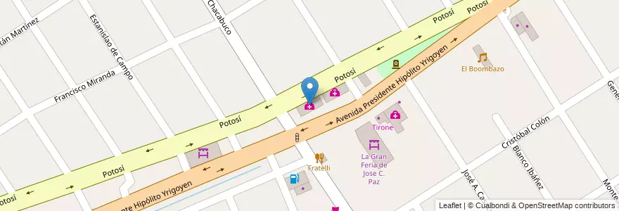 Mapa de ubicacion de Hospital Odontológico y de Ojos en Argentina, Buenos Aires, Partido De José C. Paz.
