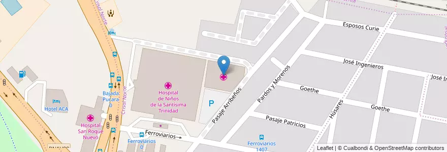 Mapa de ubicacion de Hospital Oncológico en Аргентина, Кордова, Departamento Capital, Pedanía Capital, Córdoba, Municipio De Córdoba.