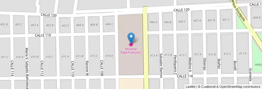 Mapa de ubicacion de Hospital Papa Francisco en Arjantin, Salta, Capital, Municipio De Salta, Salta.