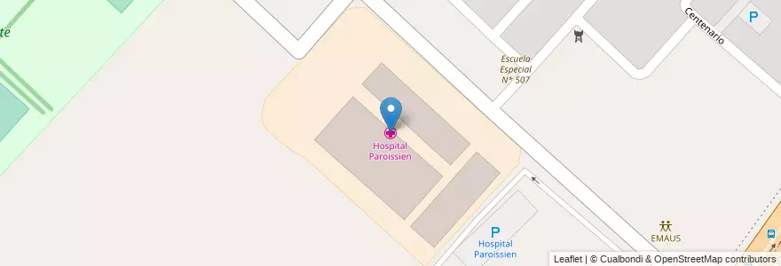 Mapa de ubicacion de Hospital Paroissien en Arjantin, Buenos Aires, Partido De La Matanza, Isidro Casanova.