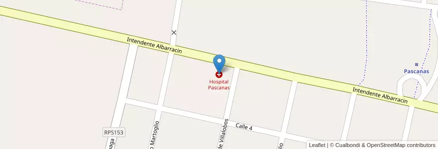 Mapa de ubicacion de Hospital Pascanas en 아르헨티나, Córdoba, Departamento Unión, Pedanía Ascasubi.