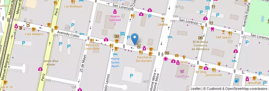 Mapa de ubicacion de Hospital Pediátrico Alexander Fleming en 阿根廷, 智利, Mendoza, Departamento Capital, Sección 2ª Barrio Cívico, Ciudad De Mendoza.