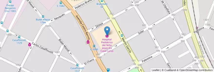 Mapa de ubicacion de Hospital Pediátrico del Niño Jesús (Ex Casa Cuna) en Argentina, Córdova, Departamento Capital, Pedanía Capital, Córdoba, Municipio De Córdoba.
