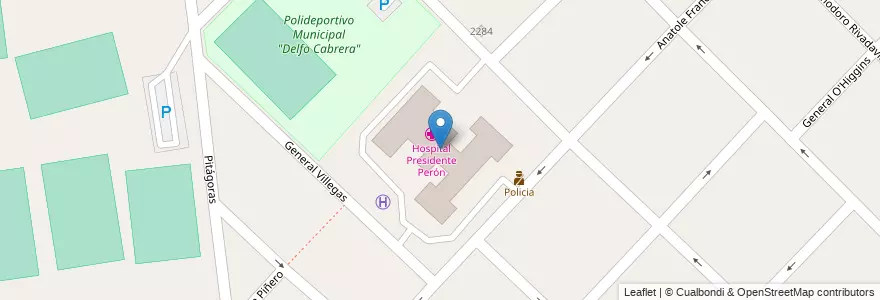 Mapa de ubicacion de Hospital Presidente Perón en Argentina, Buenos Aires, Partido De Avellaneda, Sarandí.