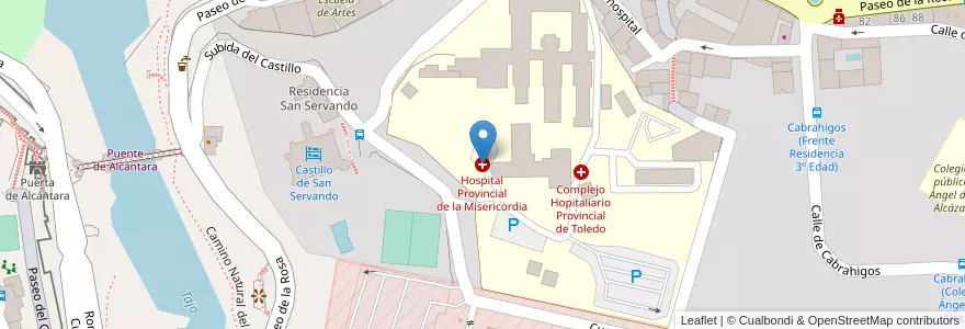 Mapa de ubicacion de Hospital Provincial de la Misericordia en 스페인, Castilla-La Mancha, 톨레도, 톨레도, 톨레도.