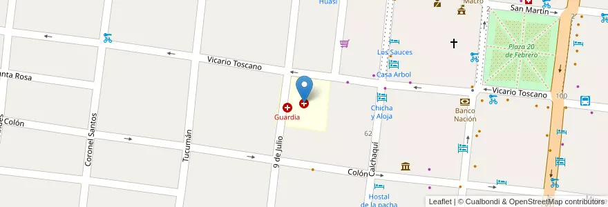 Mapa de ubicacion de Hospital Público en 아르헨티나, Salta, Cafayate, Municipio De Cafayate.