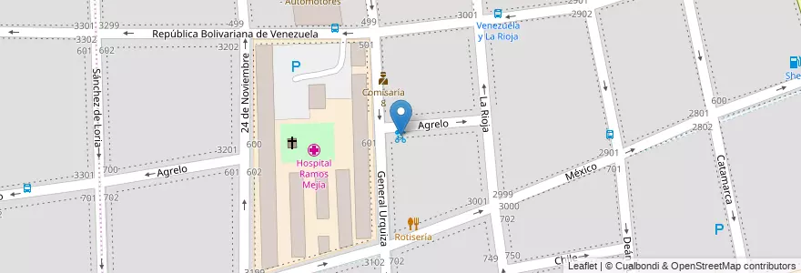 Mapa de ubicacion de Hospital Ramos Mejía, Balvanera en آرژانتین, Ciudad Autónoma De Buenos Aires, Comuna 3, Buenos Aires.