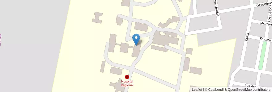 Mapa de ubicacion de Hospital Regional en 아르헨티나, Córdoba, Departamento Unión, Pedanía Bell Ville, Municipio De Bell Ville, Bell Ville.