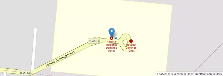 Mapa de ubicacion de Hospital Regional Domingo Funes en آرژانتین, Córdoba, Departamento Punilla, Pedanía Rosario, Municipio De Bialet Massé, Santa María.