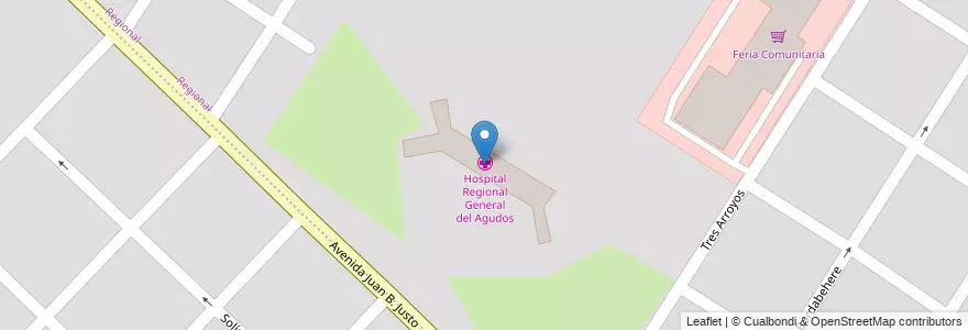Mapa de ubicacion de Hospital Regional General del Agudos en الأرجنتين, بوينس آيرس, Partido De General Pueyrredón, مار ديل بلاتا.