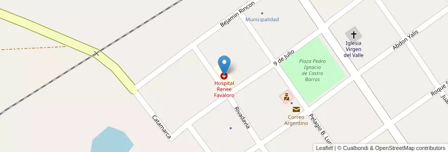Mapa de ubicacion de Hospital Renee Favaloro en 阿根廷, La Rioja, Departamento Rosario Vera Peñaloza.