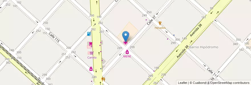 Mapa de ubicacion de Hospital Rossi, Casco Urbano en アルゼンチン, ブエノスアイレス州, Partido De La Plata.