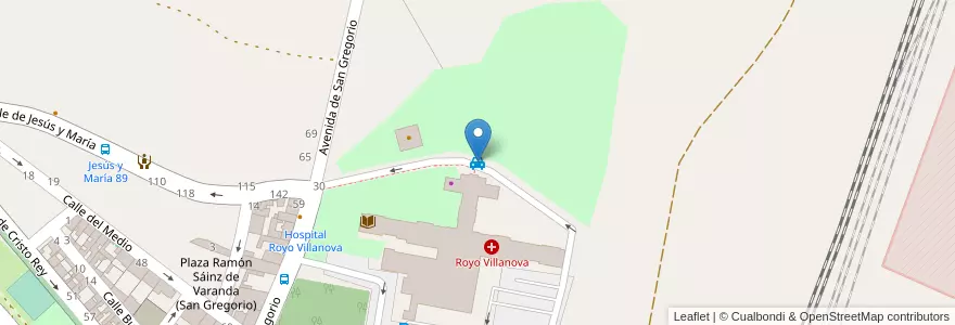 Mapa de ubicacion de Hospital Royo Villanova en Espanha, Aragão, Saragoça, Zaragoza, Saragoça.