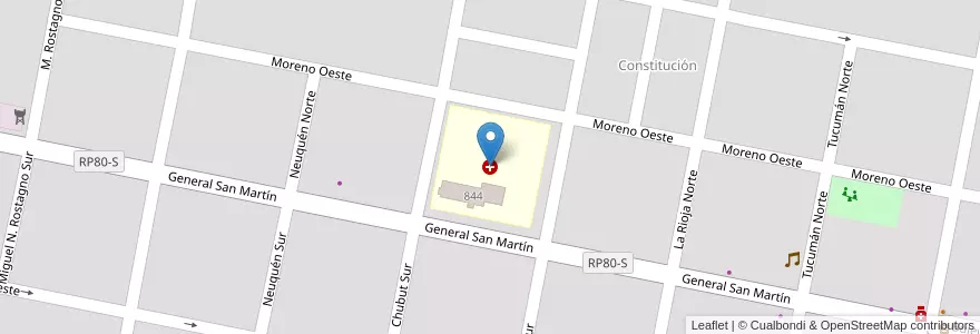 Mapa de ubicacion de Hospital Rural Nº 34 Humberto Primo (S.A.M.C.o) en آرژانتین, سانتافه, Departamento Castellanos, Municipio De Humberto Primo, Humberto Primo.