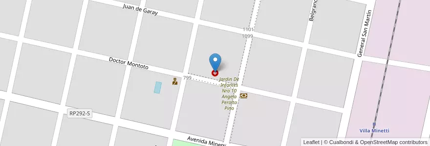 Mapa de ubicacion de Hospital S.A.M.CO. Villa Minetti en アルゼンチン, サンタフェ州, Municipio De Villa Minetti, Villa Minetti.