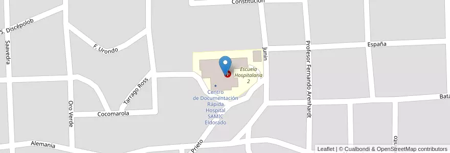 Mapa de ubicacion de Hospital SAMIC Eldorado en Argentinien, Misiones, Departamento Eldorado, Municipio De Eldorado, Eldorado.