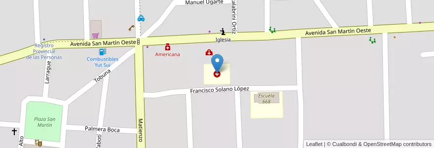 Mapa de ubicacion de Hospital SAMIC en アルゼンチン, ミシオネス州, Departamento Eldorado, Municipio De Eldorado, Eldorado.