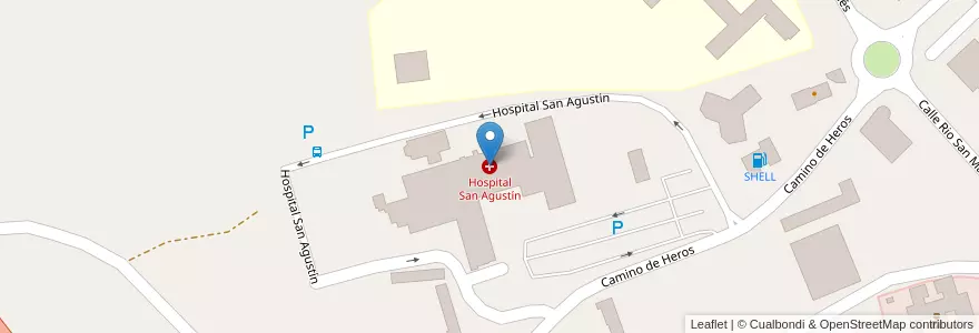 Mapa de ubicacion de Hospital San Agustín en 스페인, 아스투리아스, 아스투리아스, Avilés.
